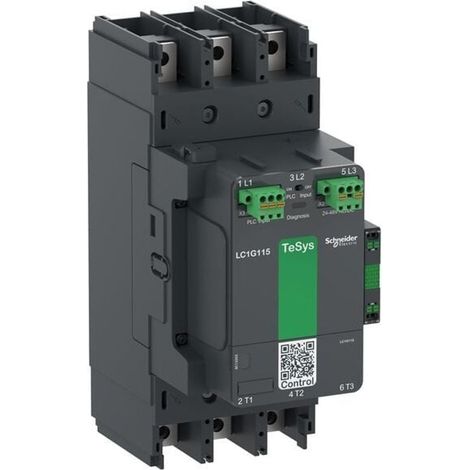 Contacteur TeSys LC1G 225A 440V 3P AC3 Advanced 200-500V AC-DC bobine - LC1G225LSEA