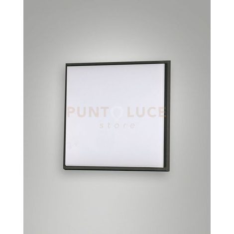 DESDY PLAFONIERA LED NERA L.18X18CM 10W 3000K 1050LM IN ALLUMINIO IP54