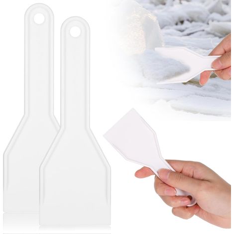 Lot de 3 grattoirs à glace en plastique pour réfrigérateur et congélateur - Grattoir à glace pour enlever la glace et la neige - Grattoir de nettoyage efficace pour réfrigérateur (1/5)