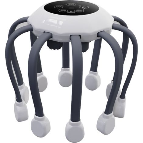 Masajeador eléctrico para el cuero cabelludo, 5 modos, luz roja, 10 accesorios, 900 mAh (360°) (1/5)