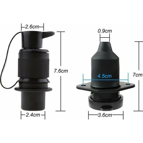 Prise remorque 3 broches étanche 12V – Connecteur plug-and-play pour camions, bateaux et machines agricoles – Résistant à la corrosion (1/4)