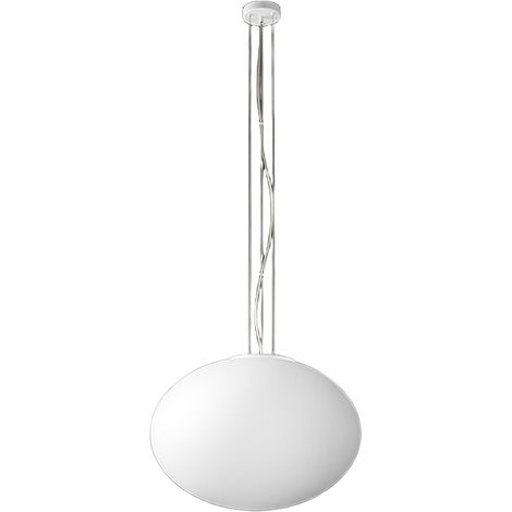 Suspension En Verre Soufflé Blanc Satiné 50Cm, Structure En Métal, 3X E27 Max 60W, Design Moderne Et Élégant - Luminaire De Qualité Perenz (1/2)