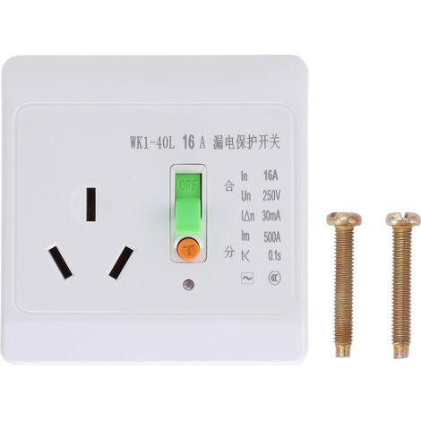 Disjoncteur différentiel 16A 230V pour climatiseur, prise stable de protection contre les fuites, usage domestique. (1/5)