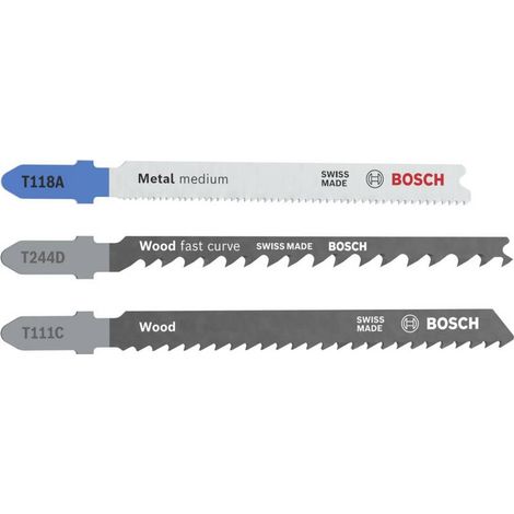 BOSCH ACCESSORIES 2607012076 LAME DE SCIE SAUTEUSE SET WOOD AND METAL BASIC, 3 PIÈCES 1 PC(S) (1/2)