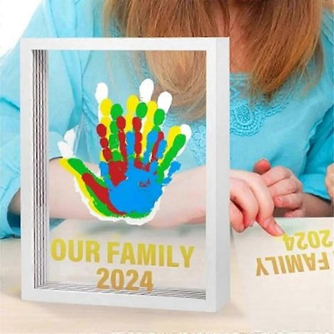 Kit Empreintes Main et Pied Bébé avec Cadre Photo Souvenir, Coffret de Moulage pour Tout-Petits, Lot Inclus (1/5)