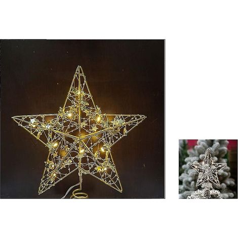 Sapin de Noël illuminé, décoration intérieure, lumière colorée, cinq étoiles (1/2)
