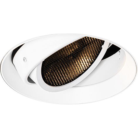QAZQA Moderno Foco empotrado moderno blanco GU10 AR111 redondo sin marco - Oneon Honey Aluminio Redonda Adecuado para LED Max. 1 x 50 Watt