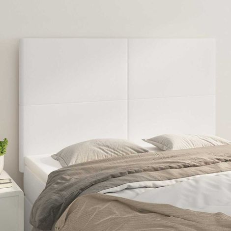 vidaXL Cabecero de cama blanco 144x5x118/128 cm piel sintética (1/5)