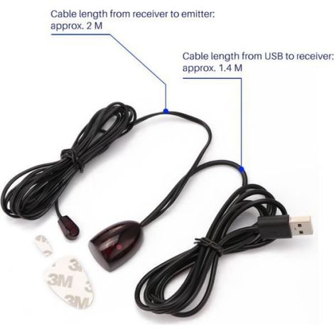 Transpondeur Infrarouge - Câble Extension Télécommande IR USB 5V - Pour TV Audio Vidéo Décodeur - 1 Pièce (1/4)