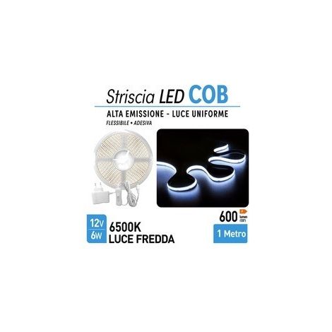 Striscia adesiva luminosa, strip da 320 cob led da 6watt, luce fredda. (1/2)