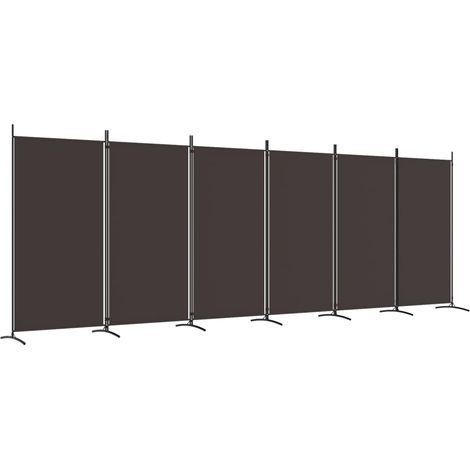vidaXL 6-Panel Room Divider Brown 520x180 cm Fabric
