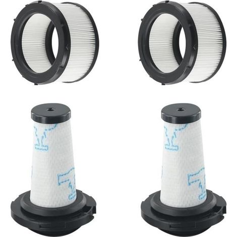 (Noir)2 Pré-filtres + 2 Filtres Moteur pour Rowenta X-Force Flex 9.60 - AQSACOKIYA - Remplacement pour ZR009010,ZR009012 (1/4)