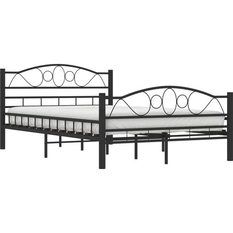 Cadre de lit sans matelas noir acier 120x200 cm vidaXL (1/5)