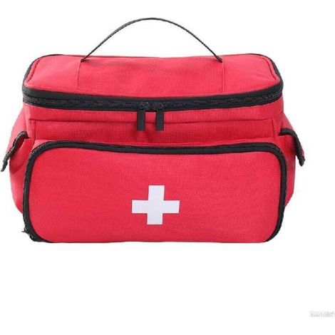 Wasserdichtes und leeres Erste-Hilfe-Set, große Reiseapotheke, tragbare Medikamententasche mit Schultergurt, Notfalltasche für Outdoor-Aktivitäten, Zuhause und Reisen, rot
