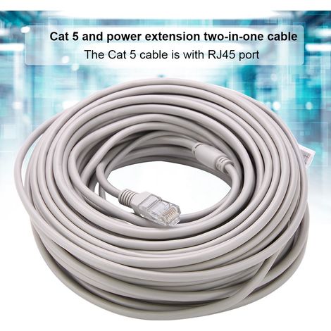 Câble Ethernet Alimenté 20M pour Caméra de Surveillance et Enregistreur NVR (1/5)
