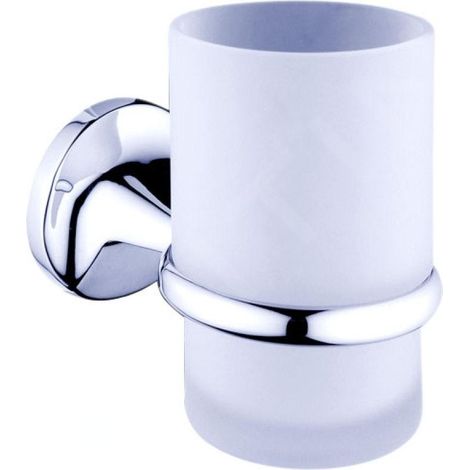 Nimco Monolit - Pot à brosse à dents et à dentifrice avec support, verre dépoli/chrome MO 4058C-26 (1/2)