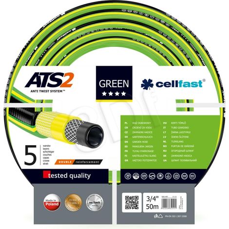 Manguera de jardín Cellfast verde ATS 3/4" 50 m  (1/4)