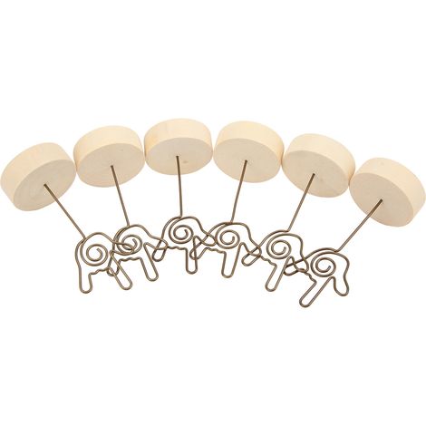 6 supports de numéros de table en hêtre avec clips intégrés, design gestuel moderne pour événements et signalisation (1/5)