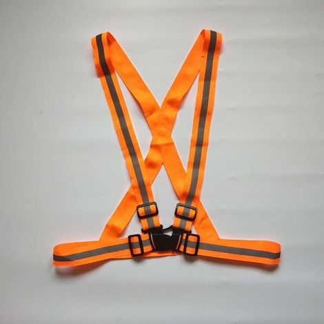 Gilet réfléchissant sécurité ajustable adulte, running, marche, vélo, activités extérieures, haute visibilité. (1/5)