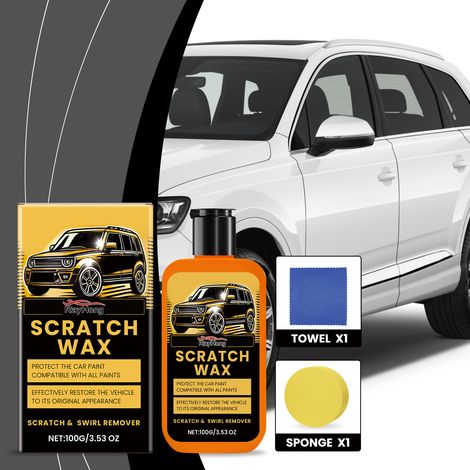 Kratzerentferner und Kratzerpflegecreme für Autos: Schnelle Kratzerentfernung, einfache Reinigung und Anwendung – 100 g × 1, Handtuch × 1, Schwamm × 1 -- DTEKGAZ (1/5)