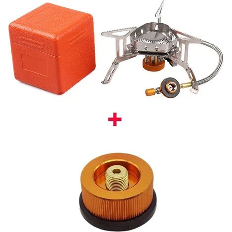 Réchaud à gaz d'extérieur coupe-vent, portable, pliable, ultraléger et bricoleur, idéal pour le camping et la randonnée. (1/5)