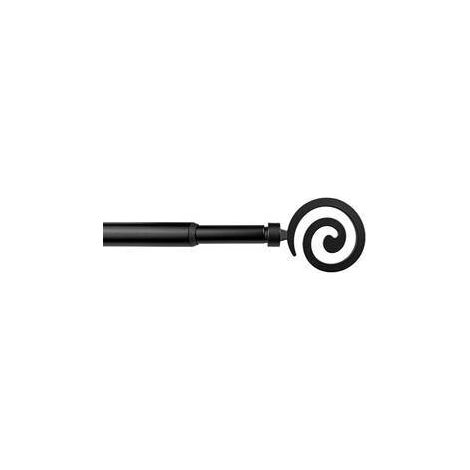 6 x BASTONE METALLO D 12/9  70/120CM SPIRALE NERO