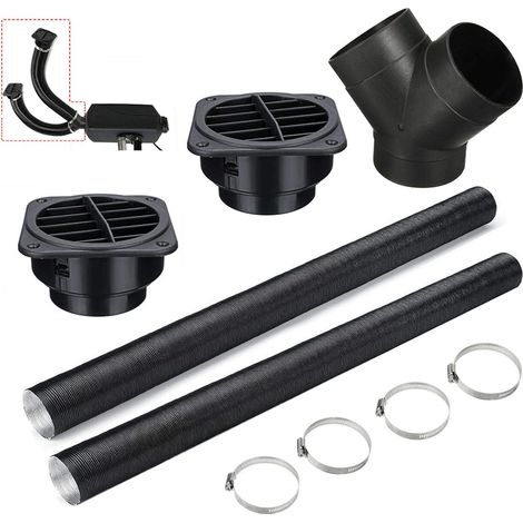 Conducto de calefacción de 75 mm + salida de aire caliente para Webasto, Eberspacher y Propex. (1/5)