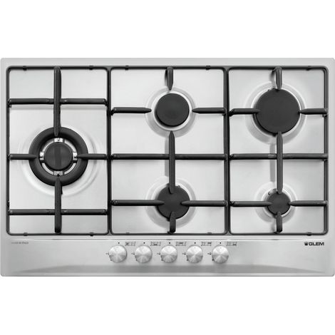 Glem Gas GT85TIX Kochfeld Edelstahl Integriert 75 cm 5 Brenner
