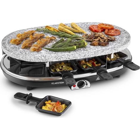 Steaklette Raclette-grill 1500 W Pierre naturelle 8 personnes