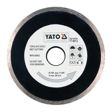 Disco de corte diamantado Yato yt-6013 125mm corte seco y húmedo (1/2)