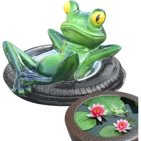 Frosch Schwimmende Froschfigur aus Harz Tierskulptur auf