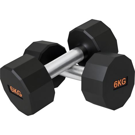 Dumbbells Weights Set with 12-Sided Shape and Non-Slip Grip for Men Women Home Gym Workout-2 x 6kg (1/5)