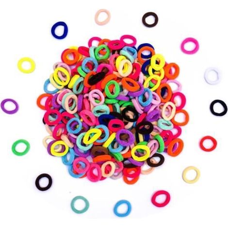Élastiques à Cheveux - Multicolore - 200Pcs - 2cm - Doux et Durable - Sans Dommages aux Cheveux (1/4)