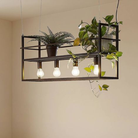Lindby Lámpara colgante 'Grisela' en Negro de Metal (1/4)