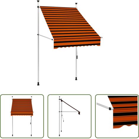 Handbetriebene Markise -  Einziehbare Markise Handbetrieben 100 cm Orange und Braun (1/5)