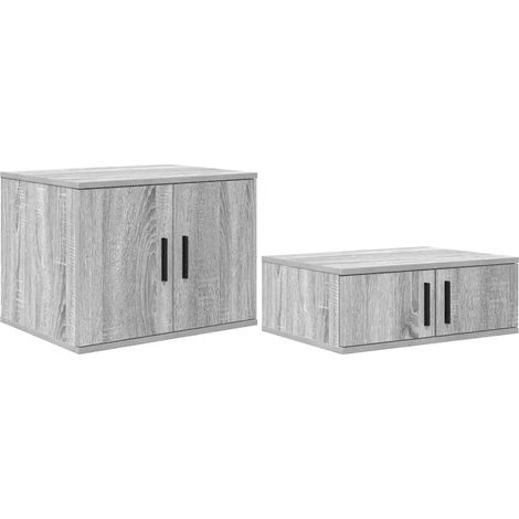 Armario de almacenamiento moderno 118 x 41 x 40 cm flexible y duradero diseño minimalista en madera contrachapada gris sonoma 020052115 (1/5)