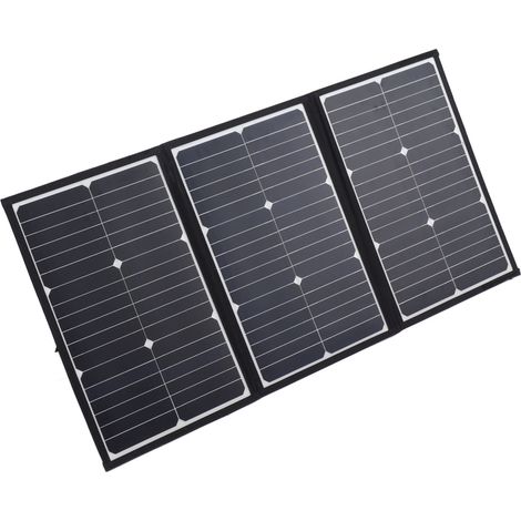 Kit de chargeur solaire pliable et étanche 60 W, en plastique SP PET, pour téléphone portable, idéal pour le camping et les activités de plein air. Modèle 3 volets, 18 V. (1/5)