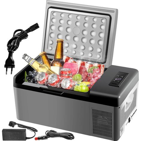 Glacière Congélateur Voiture Portable 15 L Mini Réfrigérateur Électrique 45 W Frigo 12/24V CC Petit Frigidaire 100-240 AC Coque Plastique ABS -20℃ 10℃ pour Camping (1/5)