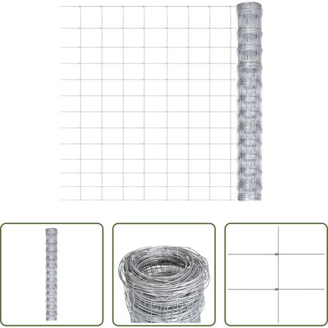 vidaXL Clôture pour animaux - Clôture de jardin Acier galvanisé 50x1,25 m Argenté (1/5)