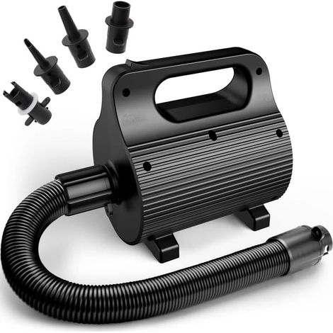 Tragbare Luftpumpe mit 4 Düsen, 400W-600W  Ultraschnelles Aufpumpen von Matratzen, Pools und Schwimmhilfen (AC220-240V)
