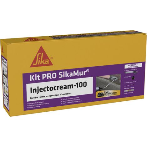 Kit Pro imperméabilisant SikaMur InjectoCream 20m – Formule concentrée 80% matières actives – Application facile pour murs en maçonnerie (1/10)