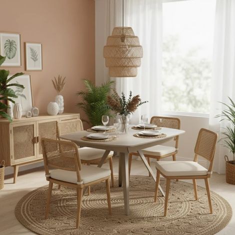 Float, Tavolo allungabile con top in Vetro Tortora (90cm X 120/180cm H. 76cm)  Duzzle (1/5)