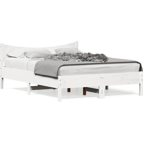 Maison Exclusive - Letto senza Materasso Bianco 140x190 cm Legno Massello di Pino
