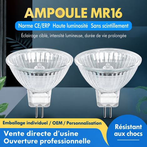 Ampoule halogène MR16 50W 12V GU5.3 50w 5 × 5 × 6 cm 50 g – Livraison gratuite (1/5)