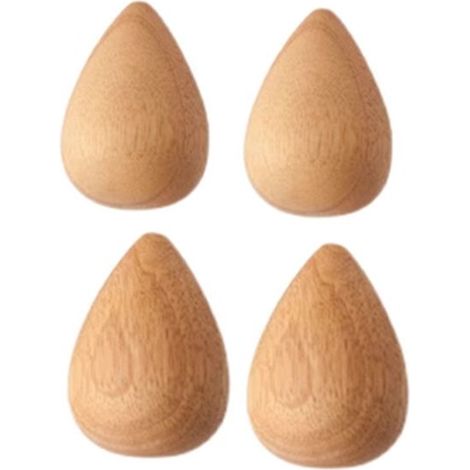 Patère en bois - 4PCS - Goutte d'Eau - Marron - Contemporain - Intérieur
