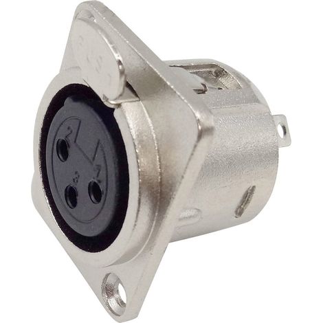 TRU COMPONENTS 1408819 XLR-Steckverbinder Flanschbuchse, Kontakte gerade Polzahl: 3  Silber 1 St.