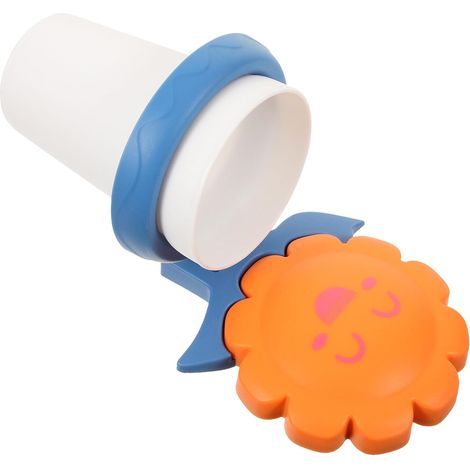 Set für Kinder mit orangefarbenem Plastikbecher