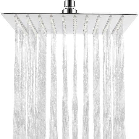 Soffione doccia quadrato a pioggia, soffione doccia a soffitto da 8 pollici, soffione doccia per bagno ultra sottile e potente ad alta pressione realizzato in acciaio inossidabile 304 (1/5)