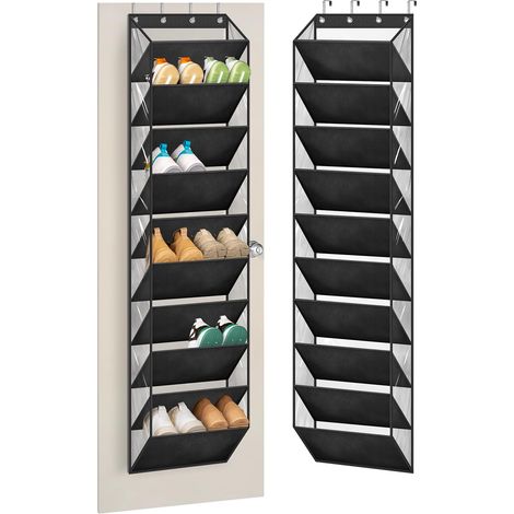 Range-chaussures à 10 niveaux pour placard, avec grandes poches profondes, pour ranger les bottes à la porte (1/5)
