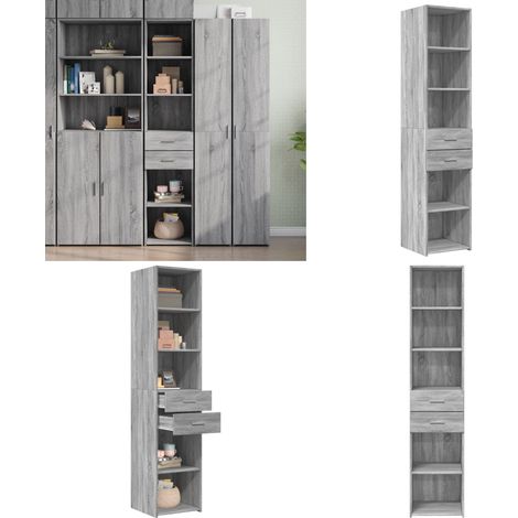 Buffet haut sonoma gris 40x42,5x185 cm bois d'ingénierie - Buffet Design Intemporel - Meuble Rangement - Buffet Haute - Buffet Gris - Mobilier Salon - Home & Living (1/5)